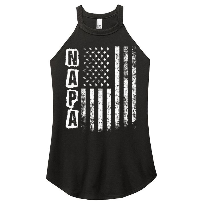 Napa FatherS Day American Flag 4th Of July Women's Perfect Tri Rocker Tank
