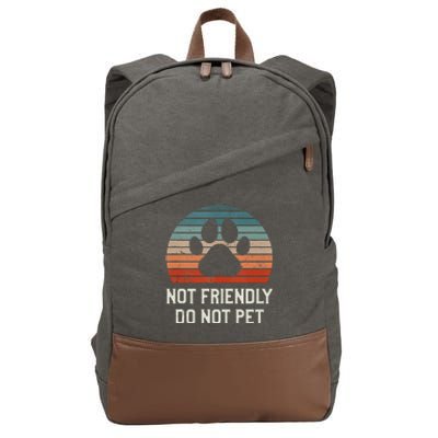 Not Friendly Do Not Pet Dog Training Dogs Trainer Cotton Canvas Backpack