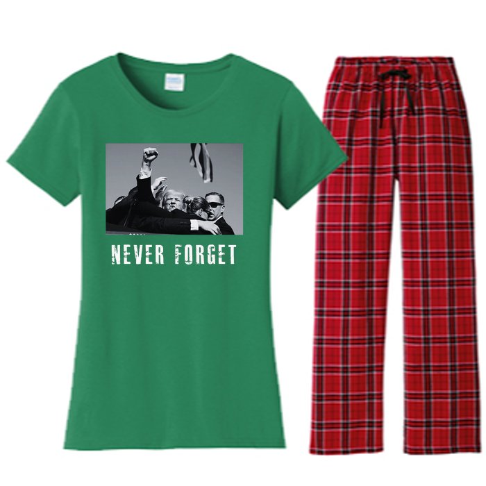 Never Foget Donald Trump Pennsylvania Rally Women's Flannel Pajama Set