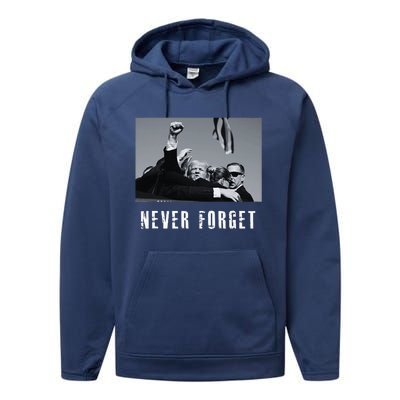 Never Foget Donald Trump Pennsylvania Rally Performance Fleece Hoodie