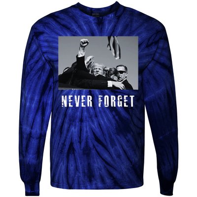 Never Foget Donald Trump Pennsylvania Rally Tie-Dye Long Sleeve Shirt