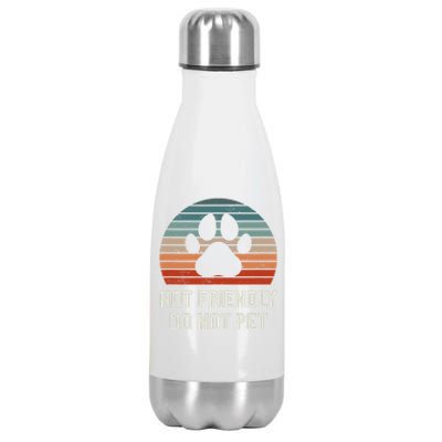 Not Friendly Do Not Pet Dog Training Dogs Trainer Stainless Steel Insulated Water Bottle