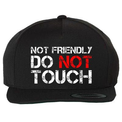 Not Friendly Do Not Touch Funny Sarcastic Quote Wool Snapback Cap