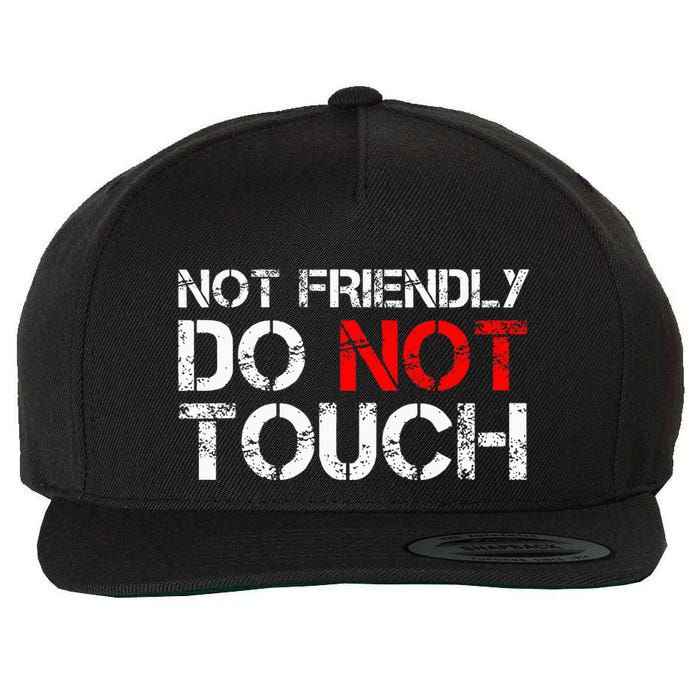 Not Friendly Do Not Touch Funny Sarcastic Quote Wool Snapback Cap