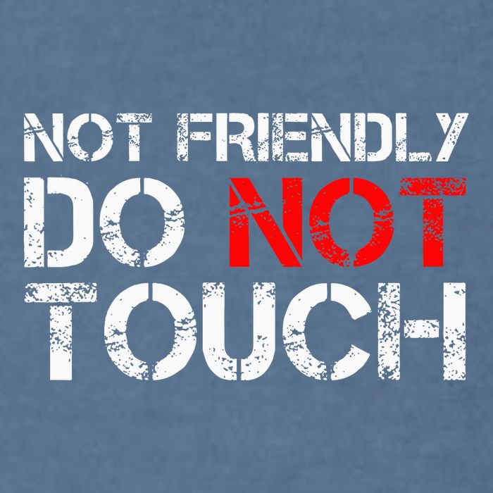 Not Friendly Do Not Touch Funny Sarcastic Quote Garment-Dyed Sweatshirt