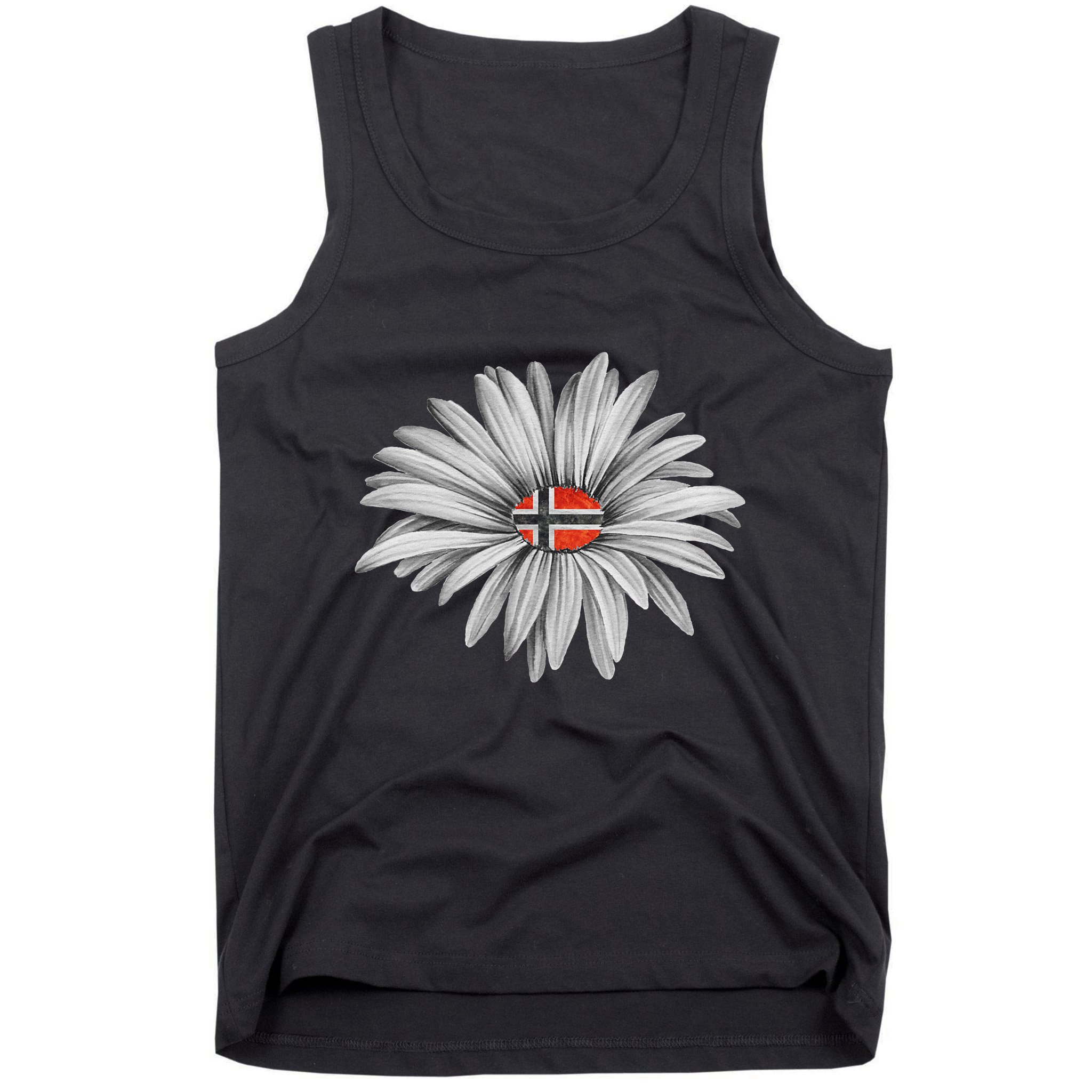 Norwegian Flag Daisy Trendy For Summer Cruise Norway Travel Tank Top
