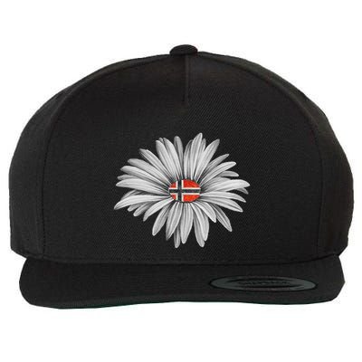 Norwegian Flag Daisy Trendy For Summer Cruise Norway Travel Wool Snapback Cap