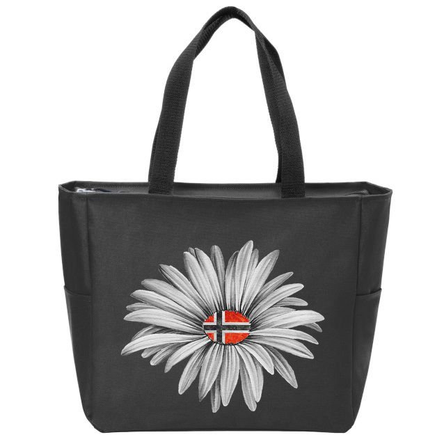 Norwegian Flag Daisy Trendy For Summer Cruise Norway Travel Zip Tote Bag