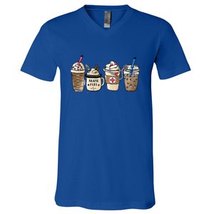 Nurse Fuel Er Pediatric Nicu Cna Nurse Needs Coffee Caffeine Gift V-Neck T-Shirt