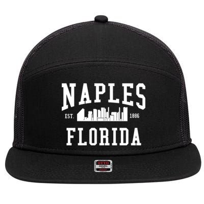 Naples Florida Est 1886 7 Panel Mesh Trucker Snapback Hat