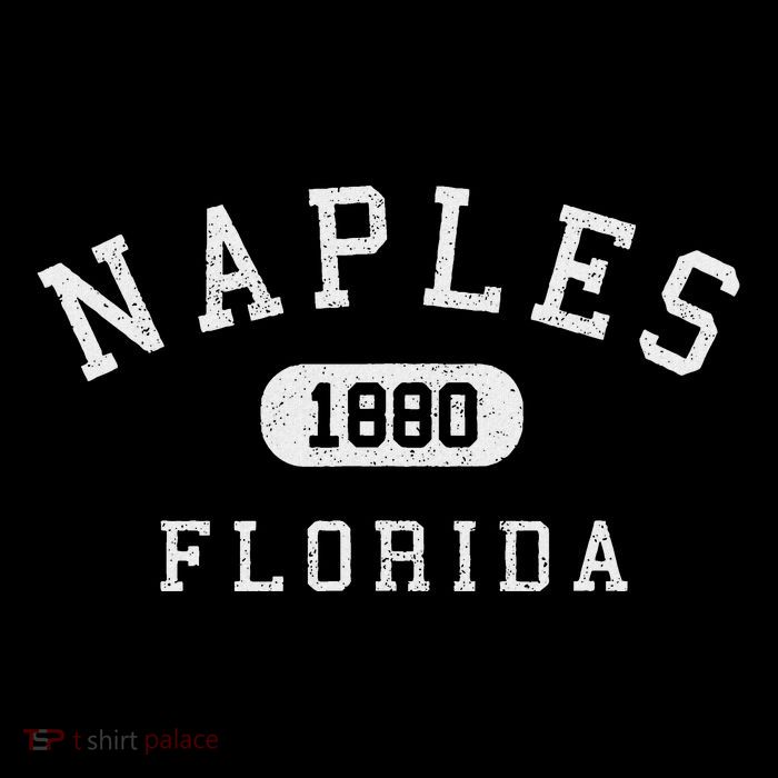 Naples Florida Est 1880 Varsity Arched Text Button