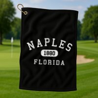 Naples Florida Est 1880 Varsity Arched Text Golf Towel