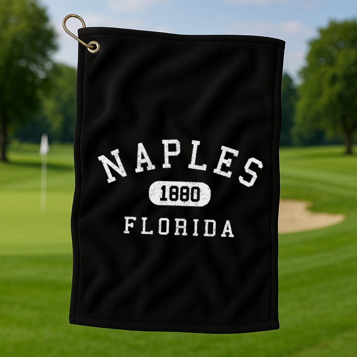 Naples Florida Est 1880 Varsity Arched Text Golf Towel