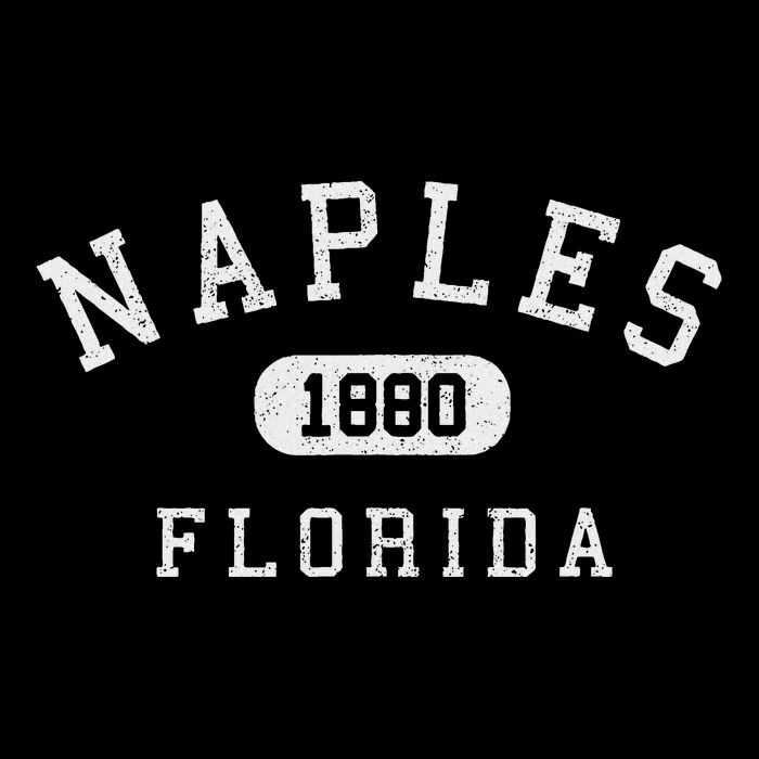 Naples Florida Est 1880 Varsity Arched Text Cropped Pullover Crew