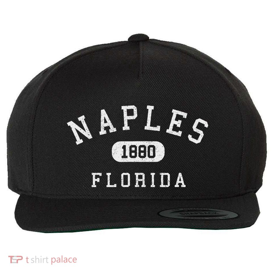 Naples Florida Est 1880 Varsity Arched Text Wool Snapback Cap