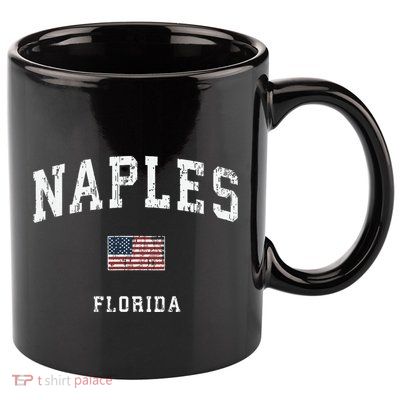 Naples Florida Fl Vintage American Flag Sports Design 11oz C Handle Ceramic Mug