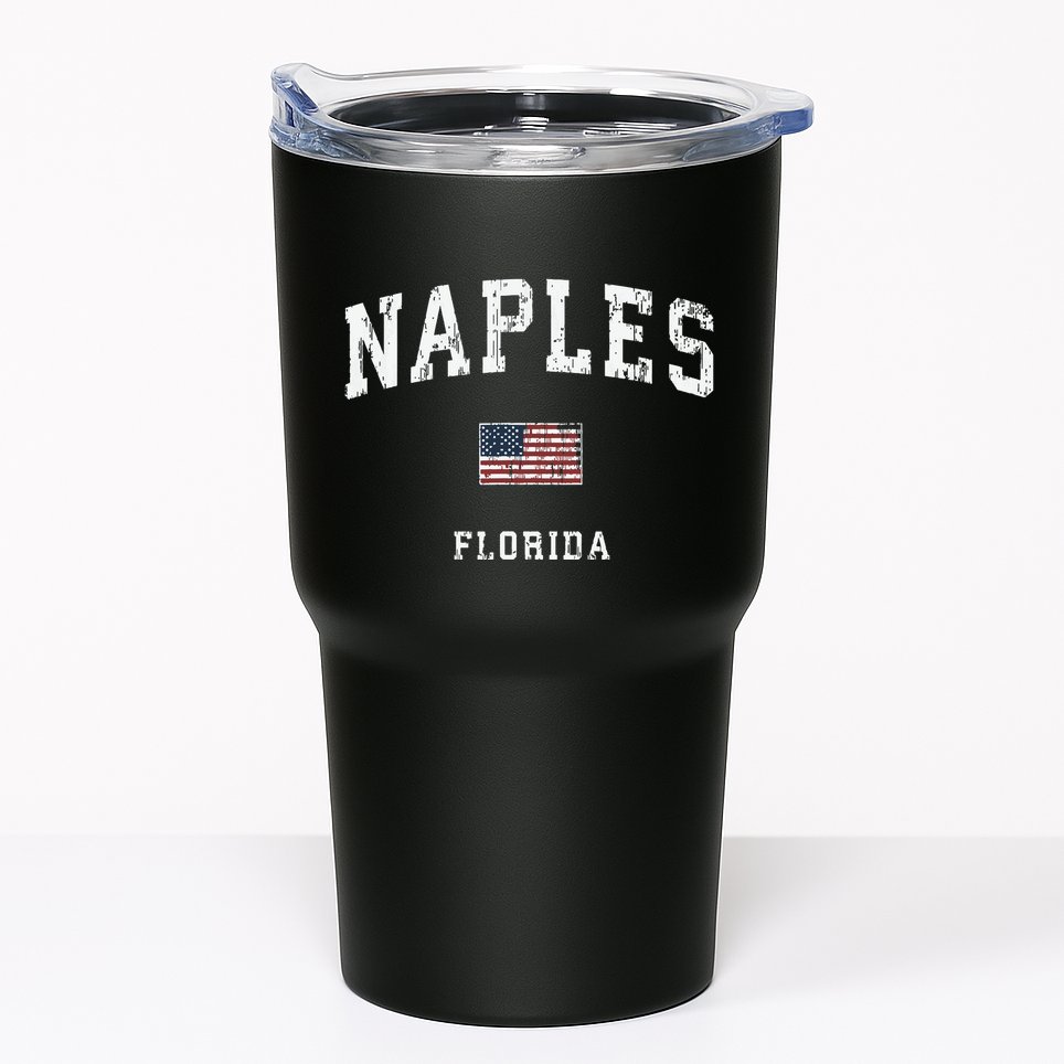 Naples Florida Fl Vintage American Flag Sports Design Tumbler