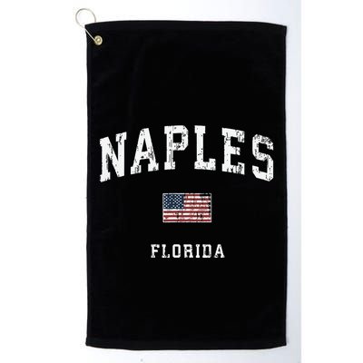 Naples Florida Fl Vintage American Flag Sports Design Golf Towel