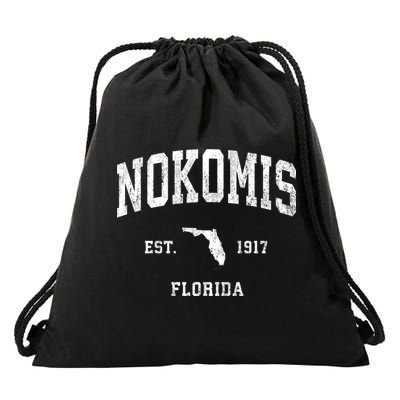 Nokomis Florida Fl Vintage Established Athletic Sports Design Drawstring Bag