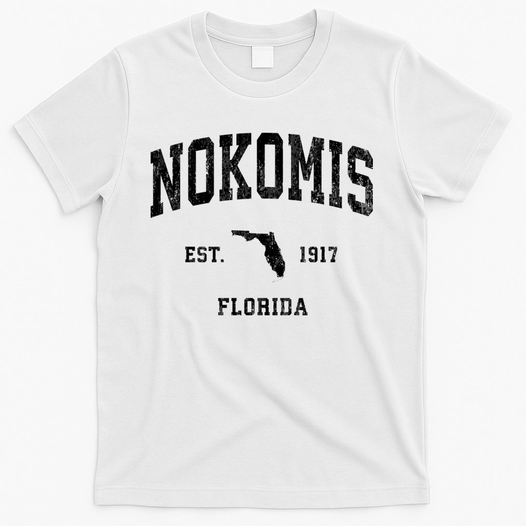 Nokomis Florida Fl Vintage Established Athletic Sports Design T-Shirt