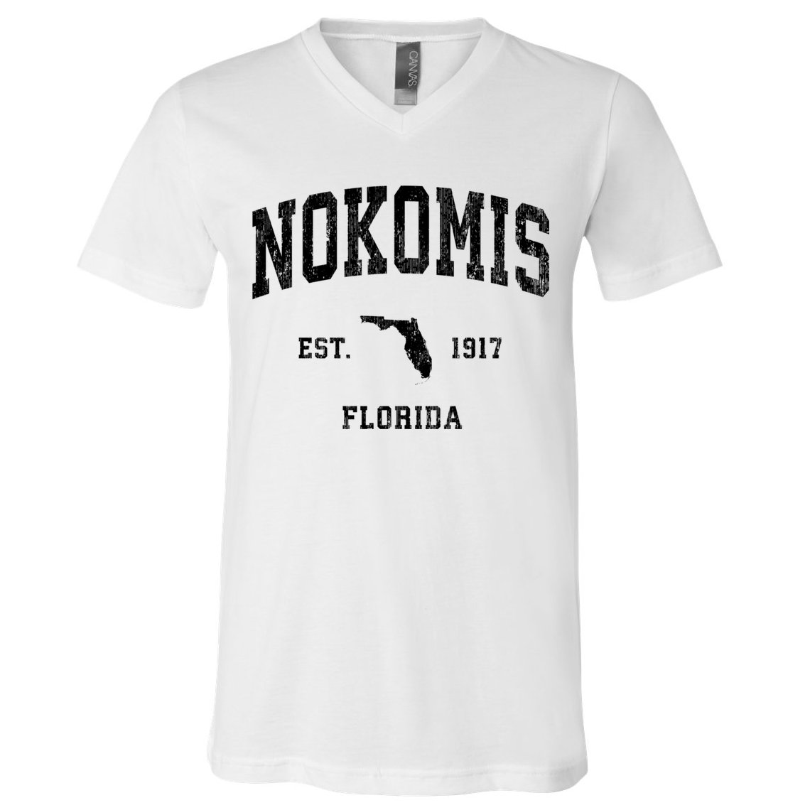 Nokomis Florida Fl Vintage Established Athletic Sports Design V-Neck T-Shirt