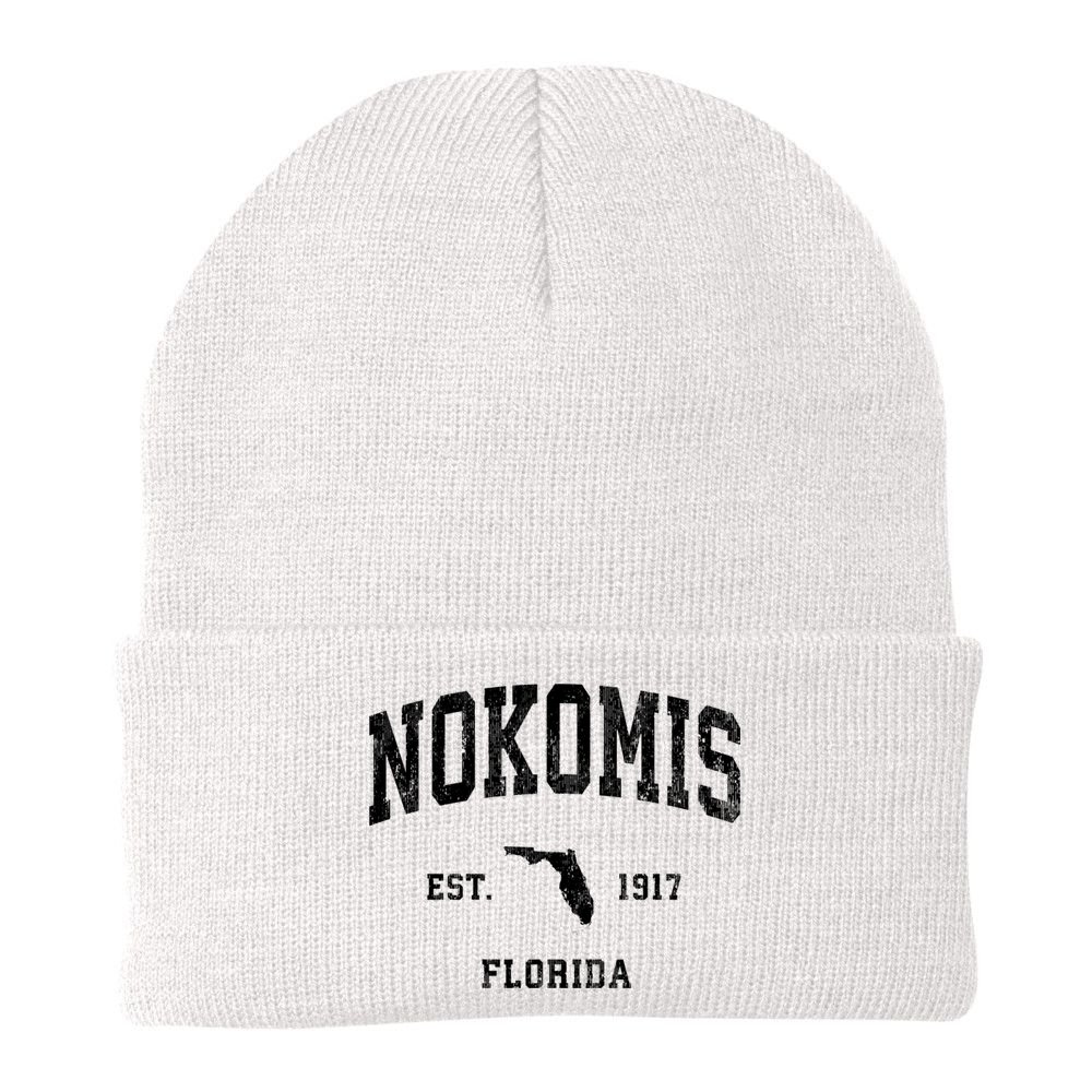 Nokomis Florida Fl Vintage Established Athletic Sports Design Beanie