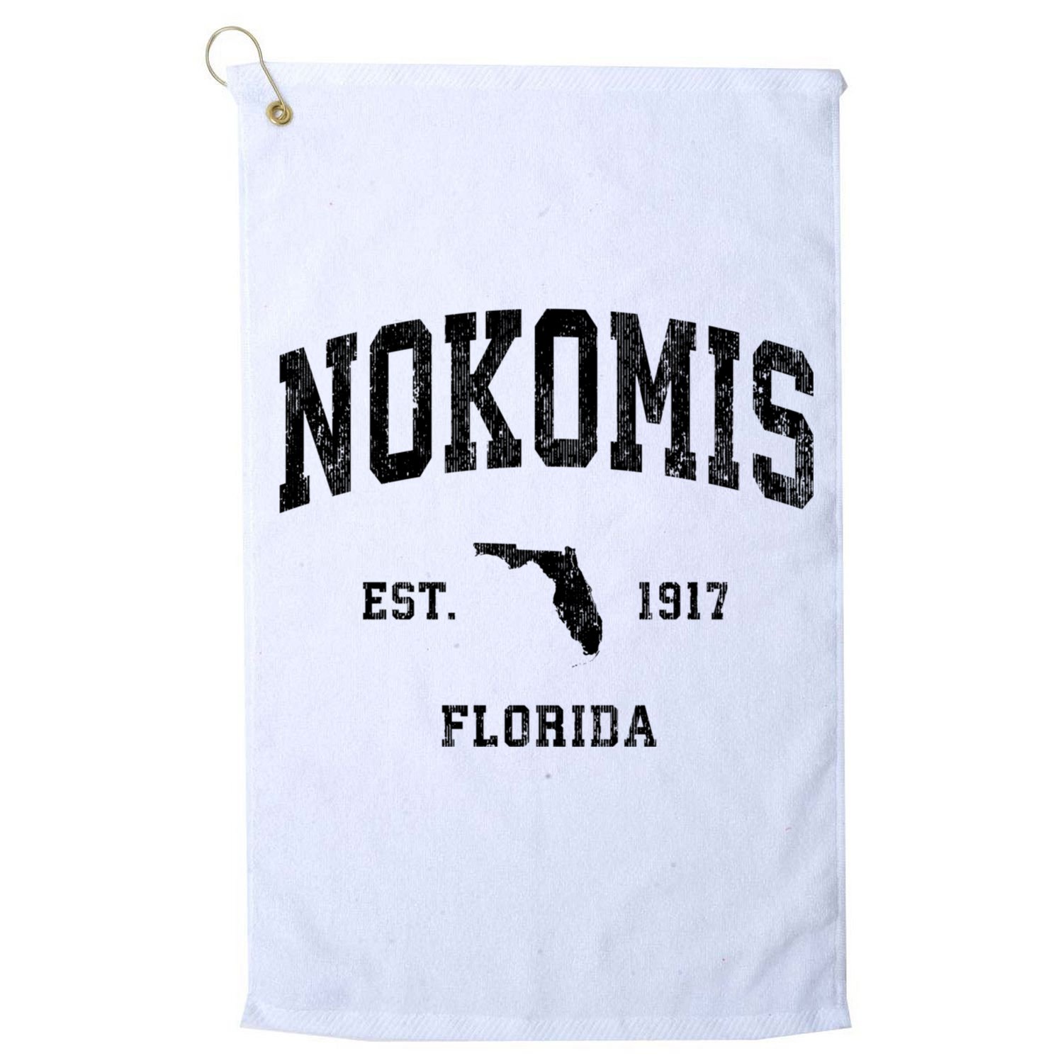 Nokomis Florida Fl Vintage Established Athletic Sports Design Golf Towel