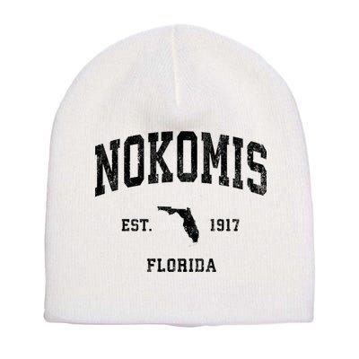 Nokomis Florida Fl Vintage Established Athletic Sports Design Short Acrylic Beanie