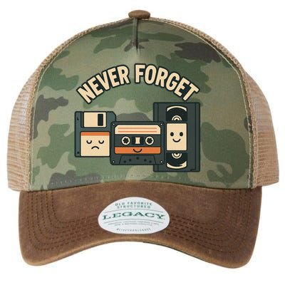 Never Forget Funny Vintage Cassette Floppy Disk VHS Tape Legacy Tie Dye Trucker Hat