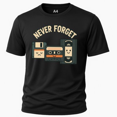 Never Forget Funny Vintage Cassette Floppy Disk VHS Tape Performance Shirt
