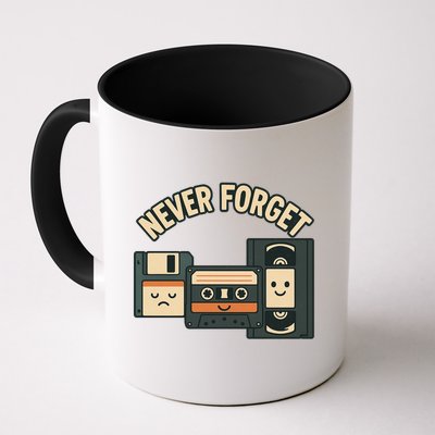 Never Forget Funny Vintage Cassette Floppy Disk VHS Tape Mug