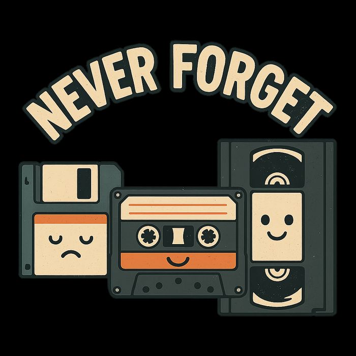 Never Forget Funny Vintage Cassette Floppy Disk VHS Tape 16 in Basic Backpack