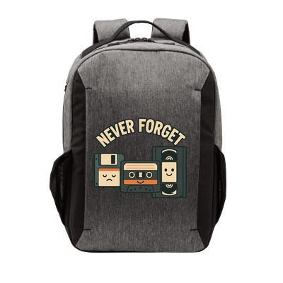 Never Forget Funny Vintage Cassette Floppy Disk VHS Tape Vector Backpack
