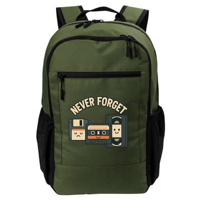 Never Forget Funny Vintage Cassette Floppy Disk VHS Tape Backpack