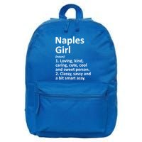 Naples Fl Florida Funny City Home Roots Gift Meaningful Gift 16 in Basic Backpack