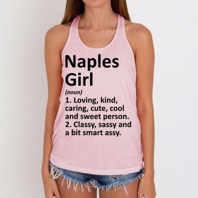 Naples Fl Florida Funny City Home Roots Gift Meaningful Gift Women's Knotted Racerback Tank