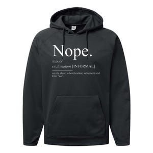 Nope For Family Reunion Sarcastic No Performance Fleece Hoodie