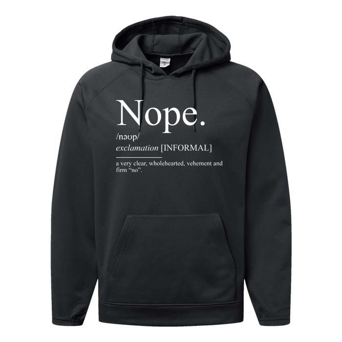 Nope For Family Reunion Sarcastic No Performance Fleece Hoodie