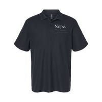 Nope For Family Reunion Sarcastic No Softstyle Adult Sport Polo