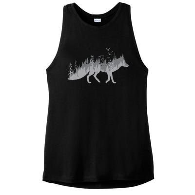 Nature Fox Forest Zookeeper Wildlife Animal Lover Ladies PosiCharge Tri-Blend Wicking Tank