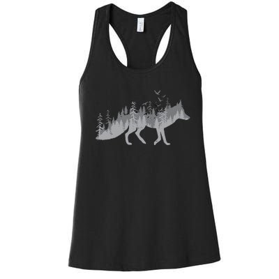 Nature Fox Forest Zookeeper Wildlife Animal Lover Women's Racerback Tank