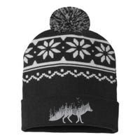 Nature Fox Forest Zookeeper Wildlife Animal Lover USA-Made Snowflake Beanie