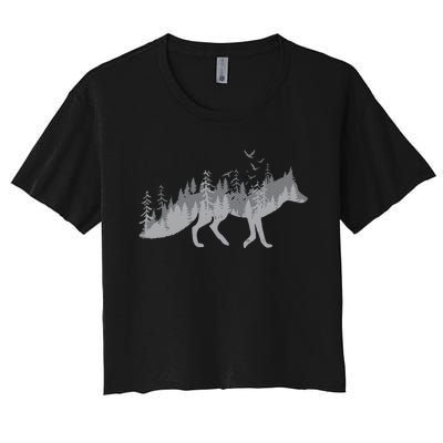 Nature Fox Forest Zookeeper Wildlife Animal Lover Women's Crop Top Tee