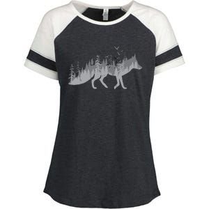 Nature Fox Forest Zookeeper Wildlife Animal Lover Enza Ladies Jersey Colorblock Tee