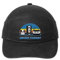 Never Forget Funny Retro Vintage Vhs Cassette Floppy Disk 7-Panel Snapback Hat