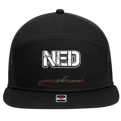 NED Freshwater Fishing Lure Largemouth Bass 7 Panel Mesh Trucker Snapback Hat