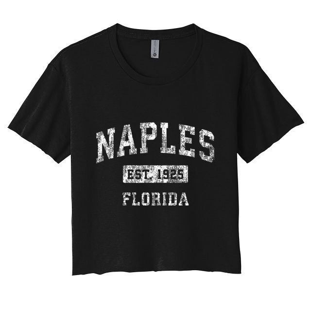 Naples Florida Fl Vintage Established Sports Crop Top
