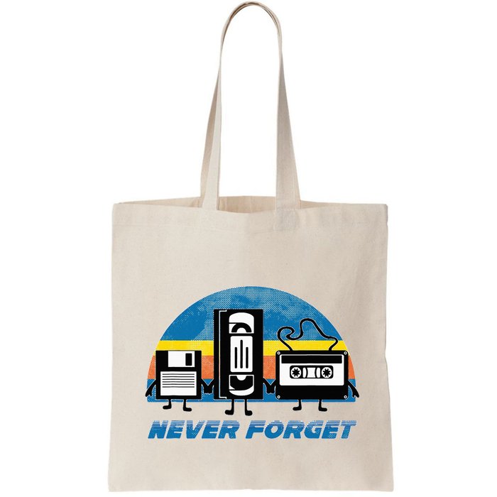 Never Forget Funny Retro Vintage Vhs Cassette Floppy Disk Bag