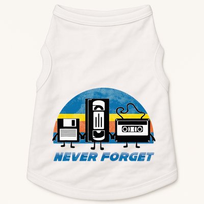 Never Forget Funny Retro Vintage Vhs Cassette Floppy Disk Doggie Tank
