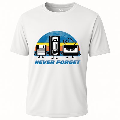 Never Forget Funny Retro Vintage Vhs Cassette Floppy Disk Performance Shirt